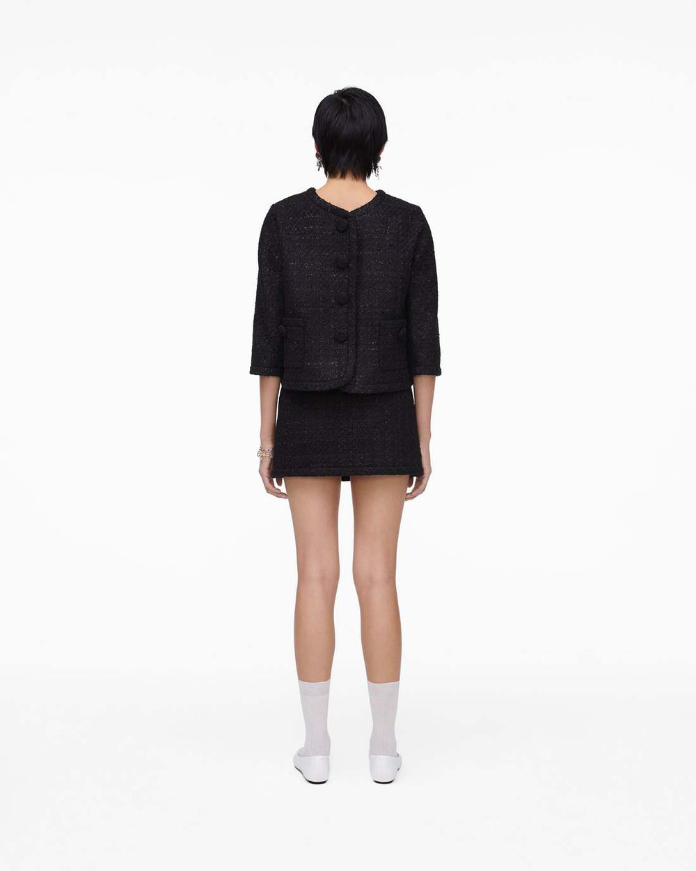 Marc Jacobs Tweed Backwards Lady Jacket Black