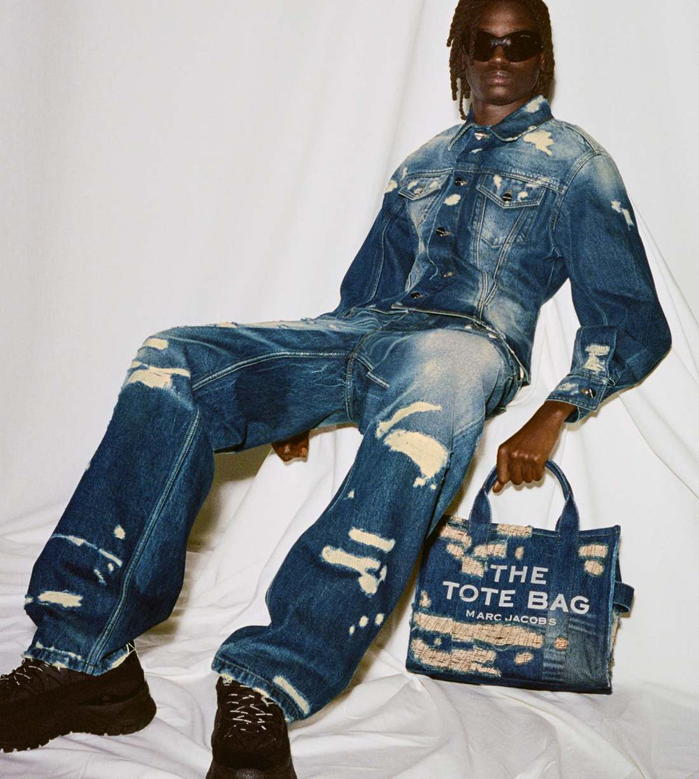 Marc Jacobs The Rip And Repair Fluted Denim Jacket Punk Indigo