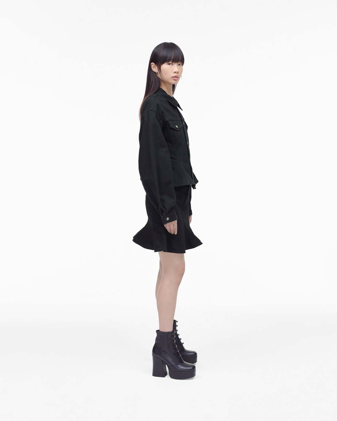 Marc Jacobs The Fluted Denim Jacket Black
