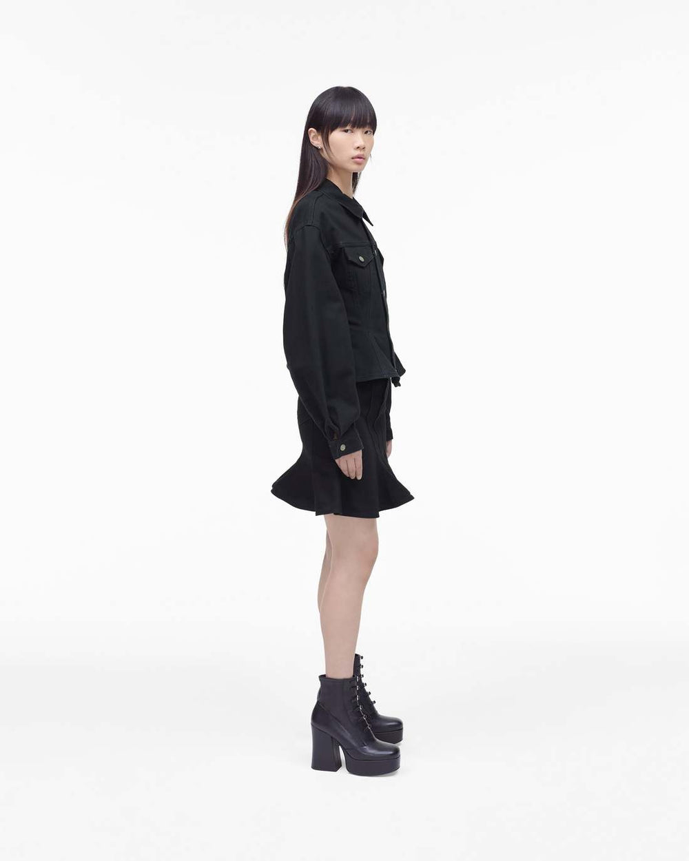 Marc Jacobs The Fluted Denim Jacket Black