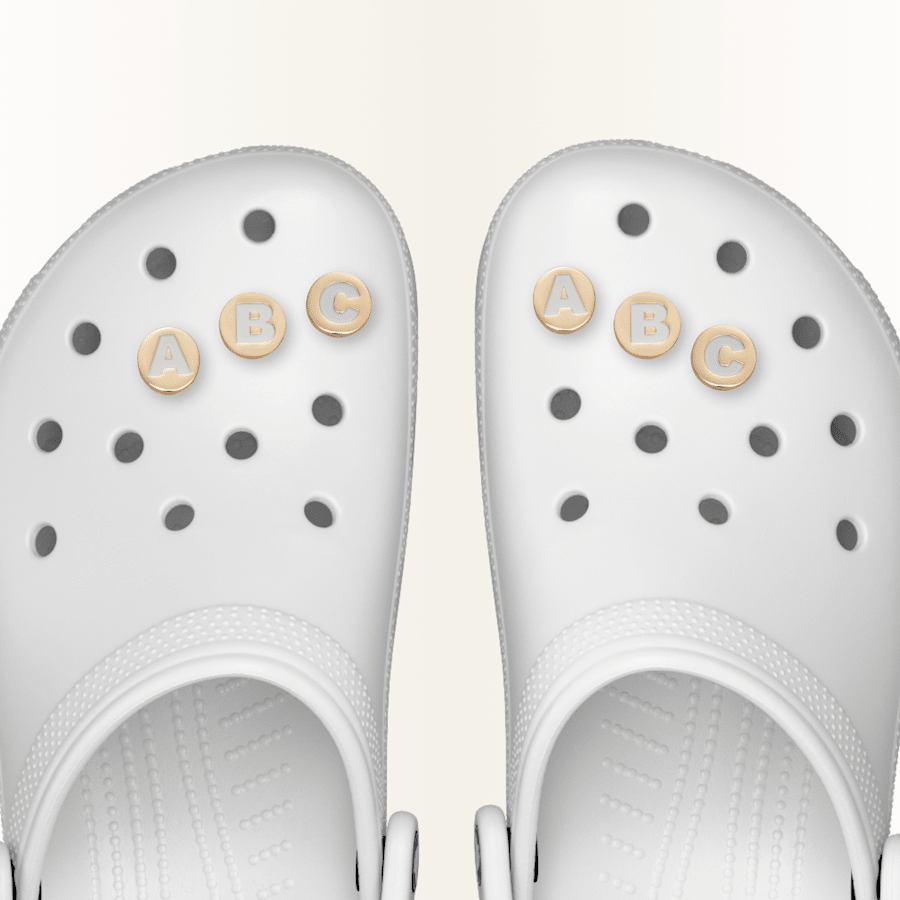 Crocs - Gold Letter A-Z Jibbitz Shoe Charm