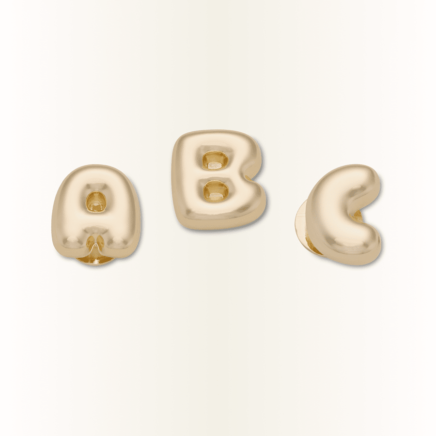 Crocs - Gold Bubble Letter A-Z Jibbitz™ charms