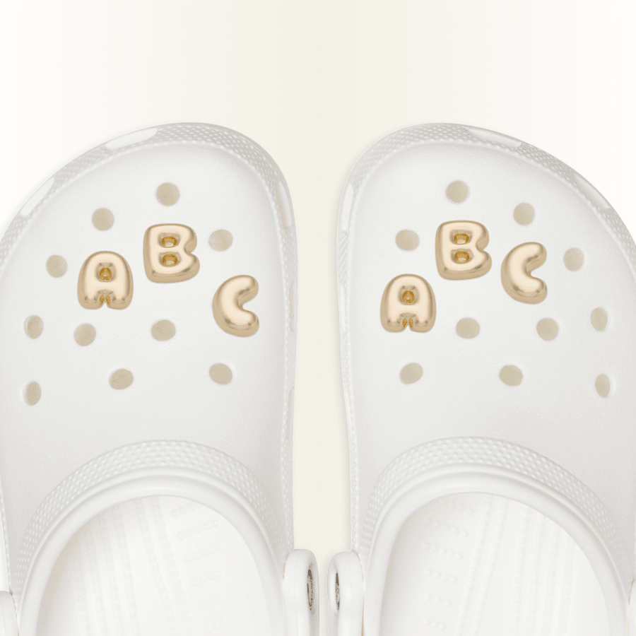 Crocs - Gold Bubble Letter A-Z Jibbitz™ charms