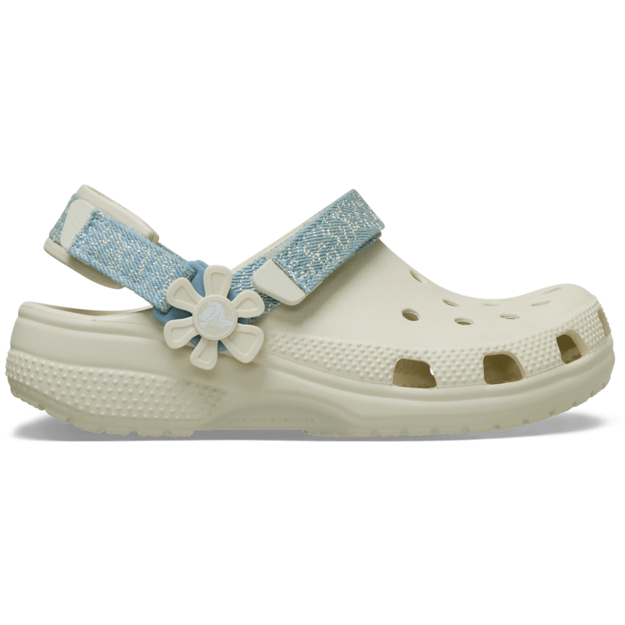 Crocs - Kids’ Classic Denim Flower Adjustable Backstrap Clog