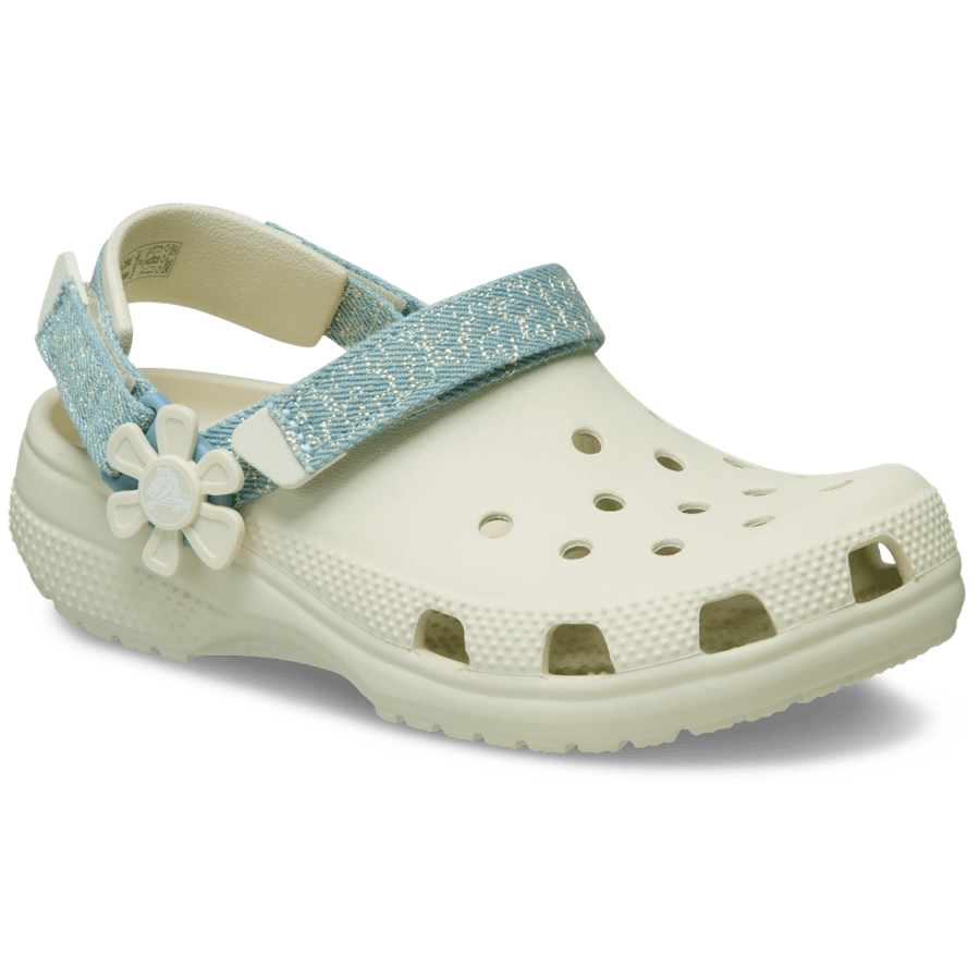 Crocs - Kids’ Classic Denim Flower Adjustable Backstrap Clog