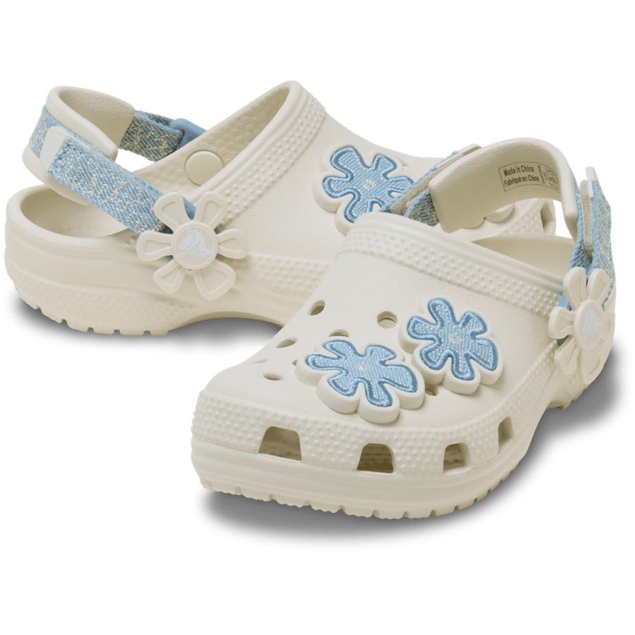 Crocs - Toddler Classic Denim Flower Adjustable Backstrap Clog