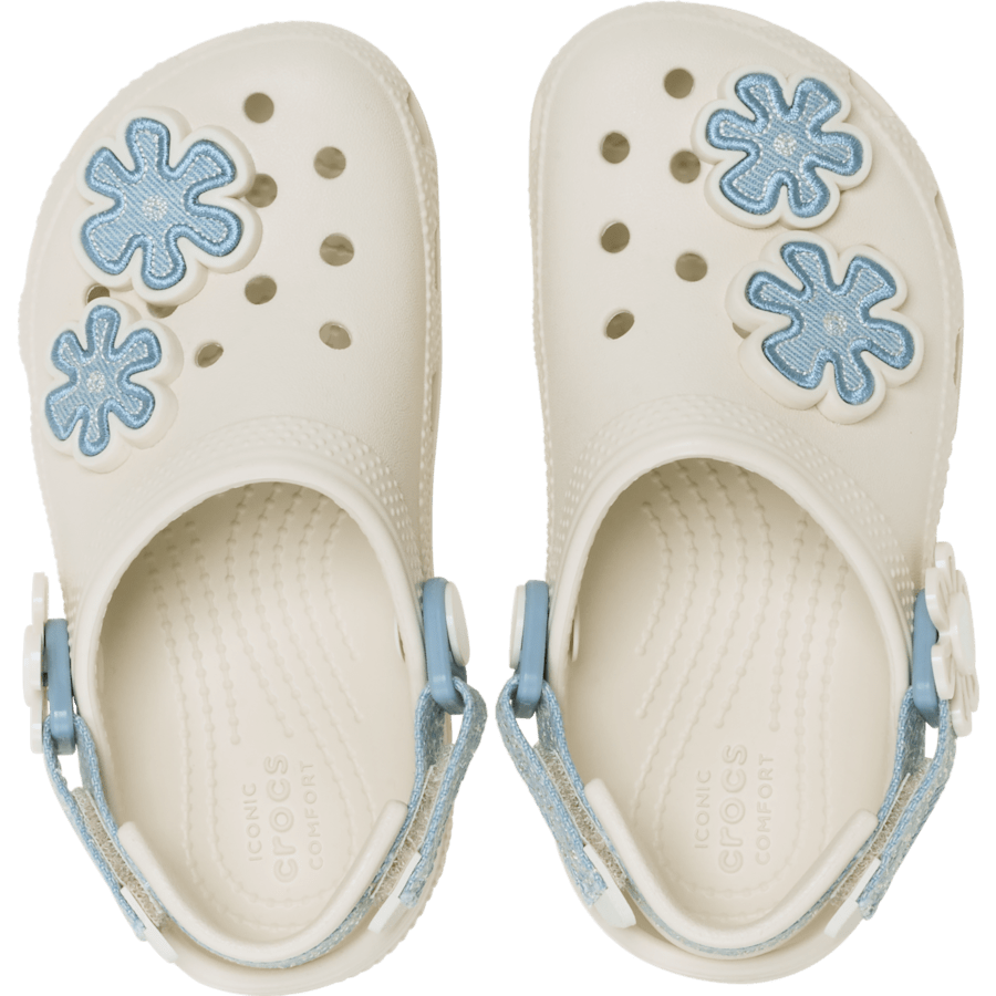 Crocs - Toddler Classic Denim Flower Adjustable Backstrap Clog